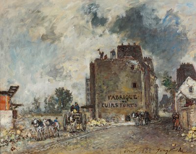Trabalhos de demolição na Rue des Franc-Bourgeois St. Marcel de Johan Jongkind