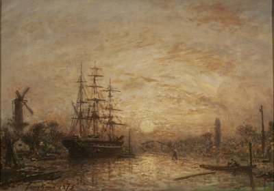 Pôr do sol na Holanda de Johan Jongkind