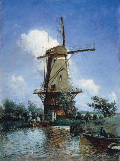 Moinho de vento perto de Delft de Johan Jongkind