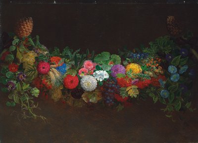 Uma magnífica guirlanda de frutas e flores, 1840 de Johan Laurents Jensen