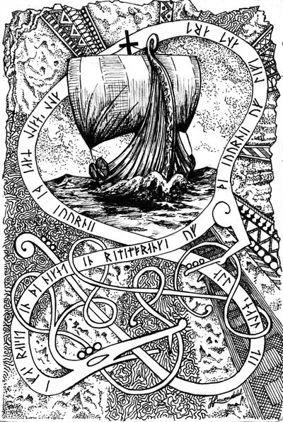 Navio rúnico nórdico de Johan Liewendahl