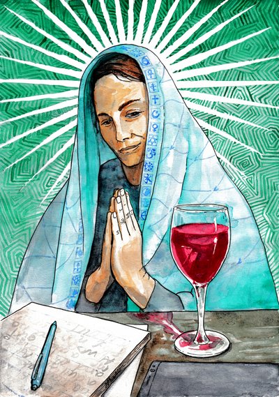 Mulher espiritual em contemplação de Johan Liewendahl