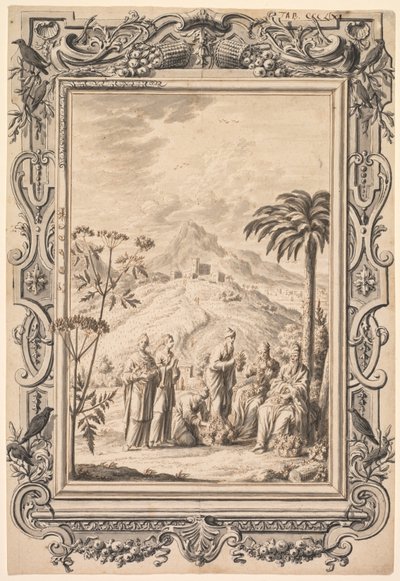 Ilustração e Design de Borda para a Bíblia de Cobre Kupfer-Bibel, c. 1730. de Johan Melchior Füssli