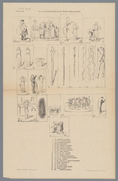 Caricatura da Reforma do Judiciário, 1873 Como o judiciário está organizado (título no objeto) de Johan Michaël Schmidt Crans