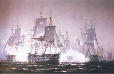 Prins Christian Frederick na batalha contra os britânicos, a partir de uma fonte de revista ou livro desconhecido de Johan Neumann