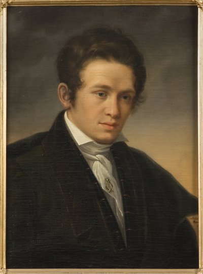 Retrato do poeta Karl August Nicander (1799-1839), de Sodermark, Olof Johan (1790-1848). Óleo sobre tela de Johan Olaf Sodermark