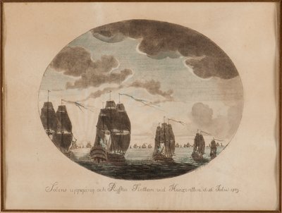 A Batalha naval de Öland em 26 de julho de 1789, c. 1790. de Johan Petter Cumelin