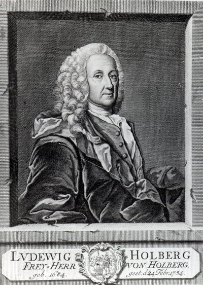 Ludvig Holberg, gravado por Johann Martin Bernigeroth, 1757 de Johan Roselius