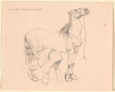 Um cavalo é preparado de Johan Thomas Lundbye