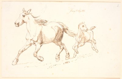 Égua galopando com potro de Johan Thomas Lundbye