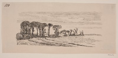 Paisagem com uma fileira de árvores de Johan Thomas Lundbye