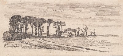 Paisagem com uma fileira de árvores de Johan Thomas Lundbye