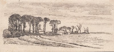 Paisagem com uma fileira de árvores de Johan Thomas Lundbye