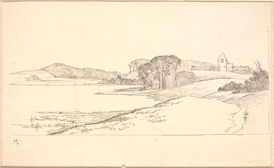 Lote de Søllerød Sø, t.h. a Igreja de Johan Thomas Lundbye