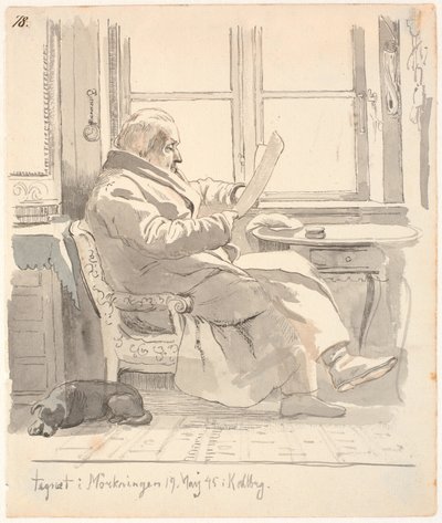 Retrato de J. Th. Avô de Lundbye, conselheiro de justiça e administrador alfandegário E. Bonnevie de Johan Thomas Lundbye