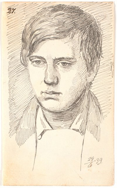 Retrato de um jovem, um rosto de Johan Thomas Lundbye
