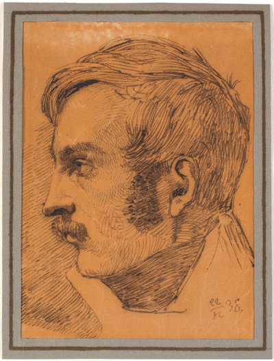 Retrato de perfil do irmão do artista, possivelmente o mais tarde Ministro da Guerra de Johan Thomas Lundbye