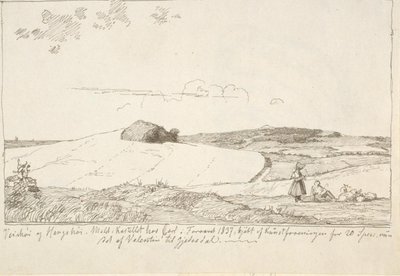 paisagem da Zelândia. Ao fundo Vejrhøj, colado em f.n. página 6 de Johan Thomas Lundbye