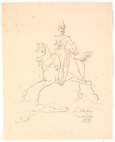 Soldado a cavalo, virado para a esquerda de Johan Thomas Lundbye