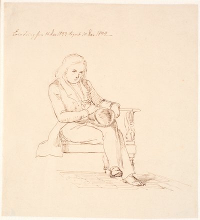 Thorvaldsen sentado em um sofá de Johan Thomas Lundbye
