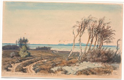 Vista de Kullen da costa entre Odinshøj e Hornbæk de Johan Thomas Lundbye