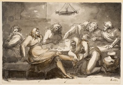 A veneração dos pés de Cristo de Johan Tobias Sergel