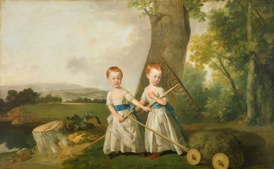Retrato das crianças contundentes, 1766-80.   de Johan Zoffany