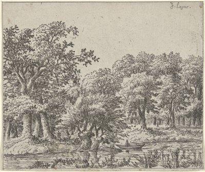 paisagem com barco de Johan de Lagoor