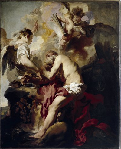 A Visão de São Jerônimo (óleo sobre tela de Johann (attr. to) Liss