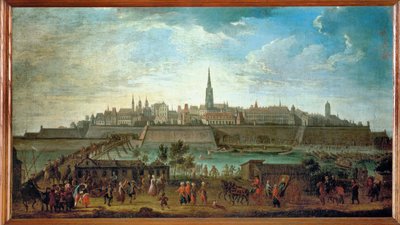 Viena vista do Rotenturm-Gate ... (óleo sobre tela) de Johann Adam Delsenbach