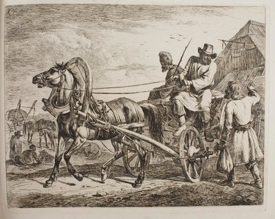 Uma carroça de agricultores russos de Johann Adam Klein