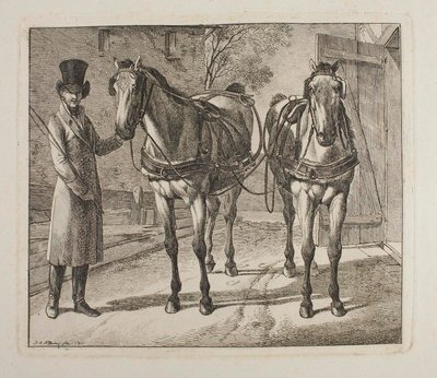 Cavalos de carruagem com arreios de Johann Adam Klein