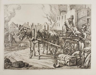 Cossacos a saquear numa cidade de Johann Adam Klein