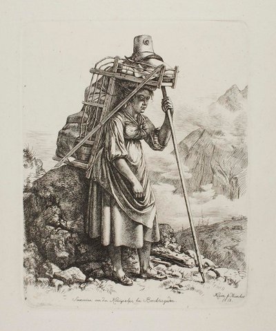 Leiteira num «Saeter» de Königsalpe de Johann Adam Klein