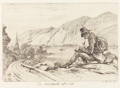 Der Landschaftmaler auf der Reise (O pintor de paisagens em turnê) de Johann Adam Klein
