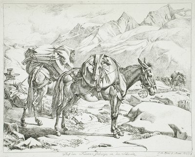 Montanhas de Furka, Suíça de Johann Adam Klein