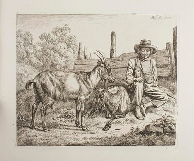 Pastor com cabras de Johann Adam Klein