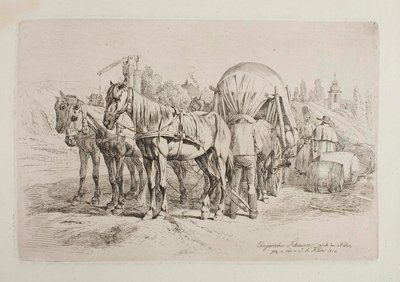 Carroça de cavalos húngara de Johann Adam Klein