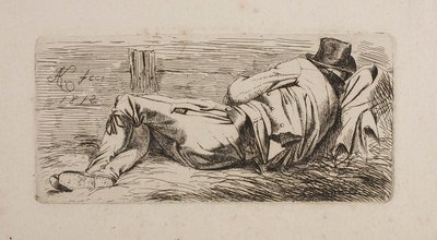 Homem a dormir numa liteira de Johann Adam Klein