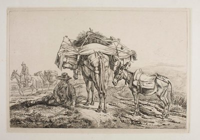 Mula carregada na Campagna de Johann Adam Klein