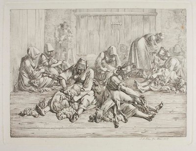 Tosquia de ovelhas de Johann Adam Klein