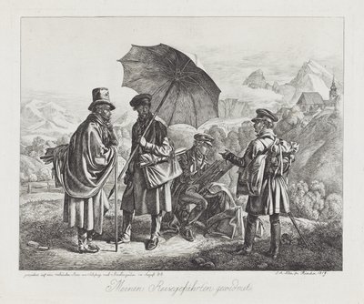 Os artistas em sua jornada, pub. 1819 de Johann Adam Klein