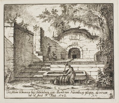 A bela fonte perto de Schönburg de Johann Alexander Thiele