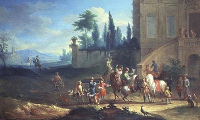 Hawking Party (um de um par) de Johann Andreas Graff