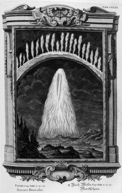 Aurora Boreal (gravura) de Johann Andreas Pfeffel