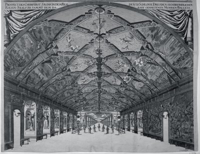 O Salão dos Gigantes com o balé mouro em Dresden em 1678 de Johann Atzelt