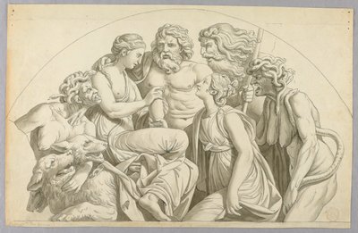 Psique pede a Proserpina que coloque um pouco de sua beleza em uma urna para Vênus de Johann August Nahl the Younger