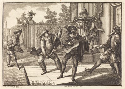 Scaramouche Distrai Pantalon de Johann Balthasar Probst after Johann Jacob Schübler