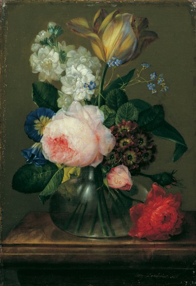 Pequena Natureza Morta Floral de Johann Baptist Drechsler