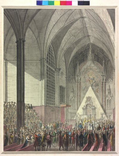 Cerimónia de casamento da arquiduquesa Marie Louise com o imperador Napoleão I (aguarela) de Johann Baptist Hoechle